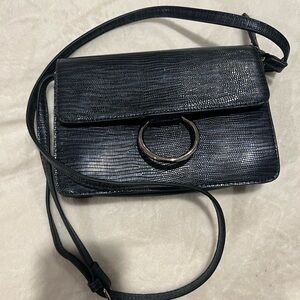 Sondra Roberts Black Textured Crossbody Bag
